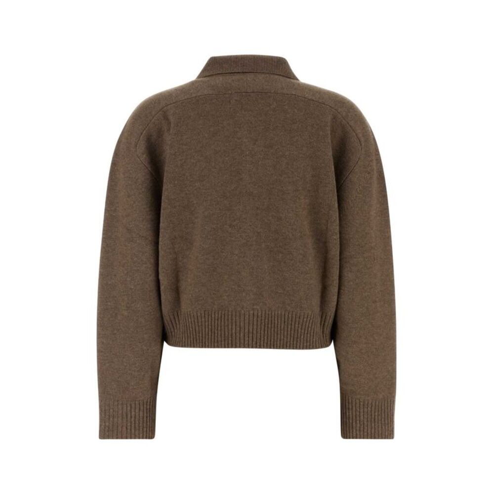 Loulou De Saison Women Mud Cashmere Oversize Homere Polo Shirt - Picture 2 of 2